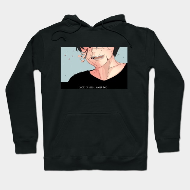 look at me,i exist too Hoodie by aesthetic shop